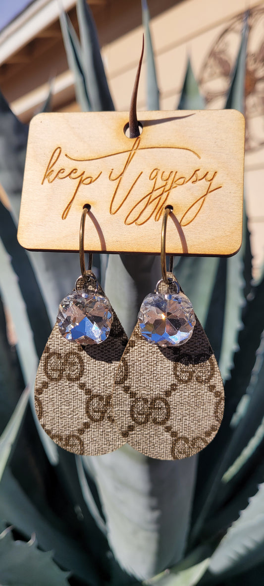 Upcycled Large Crystal Stud Teardrop Earrings by Keep It Gypsy