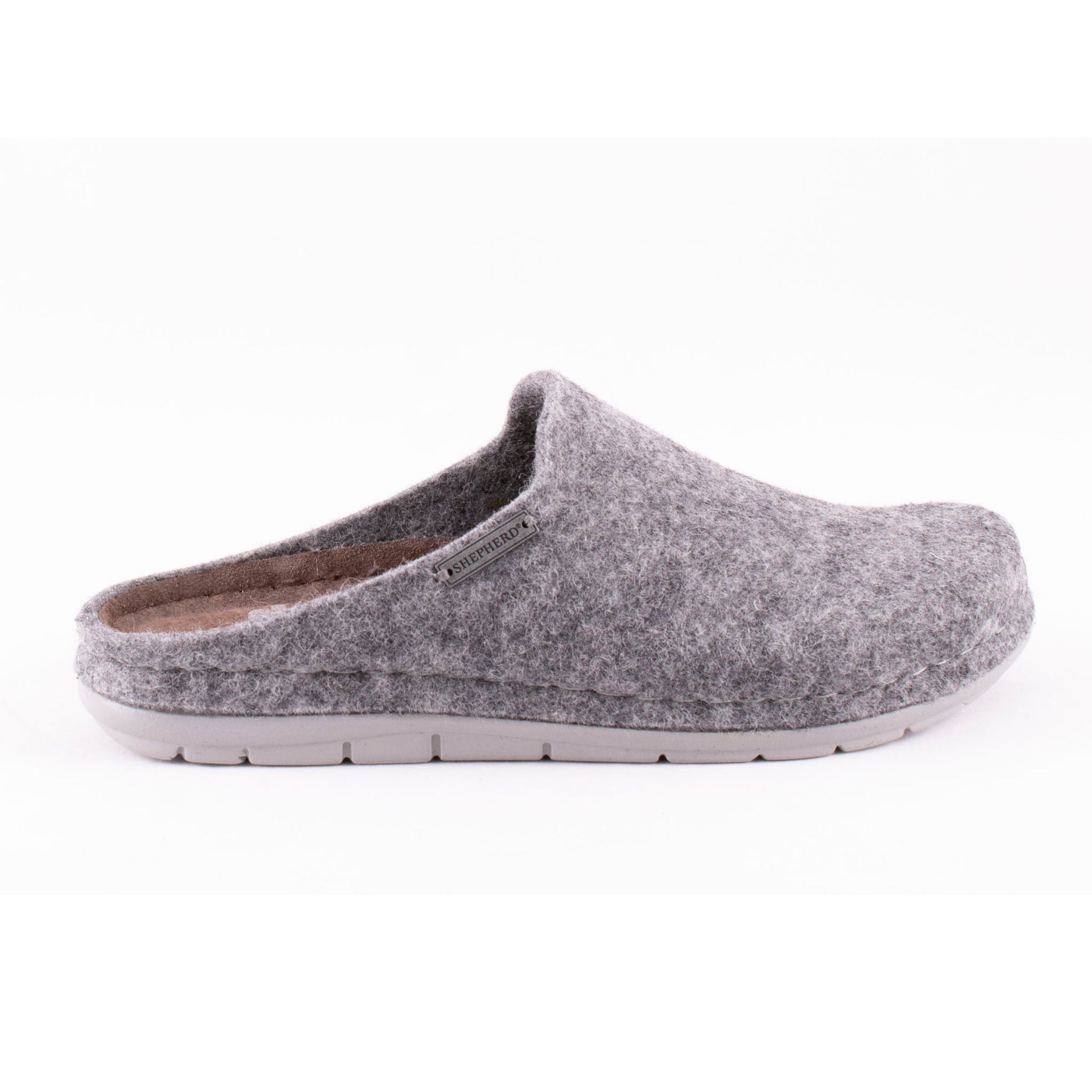 grey wool slippers