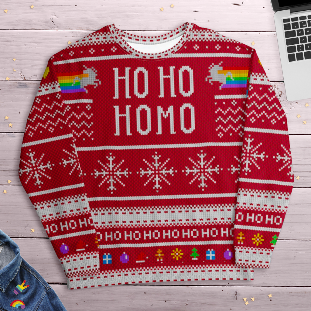 HO HO HOMO Luxe All-Over-Print Christmas Jumper