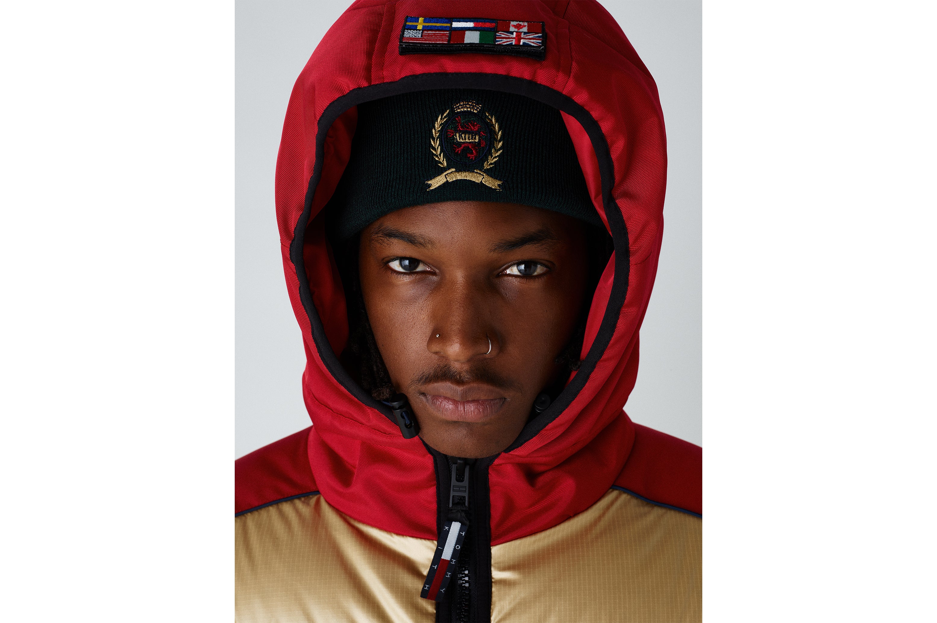 kith x tommy hilfiger expedition puffer pullover gold