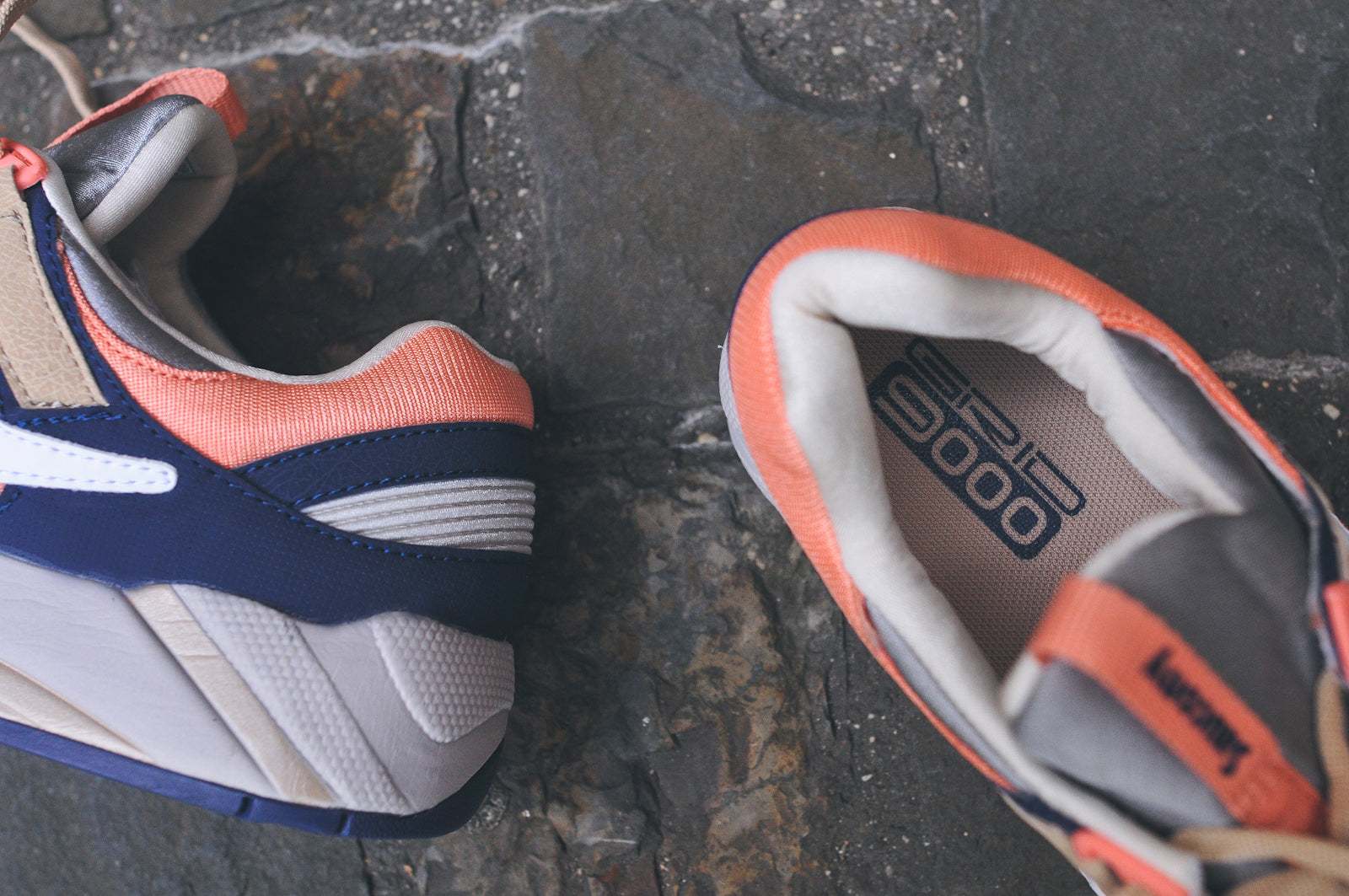 saucony grid 9000 tan navy coral