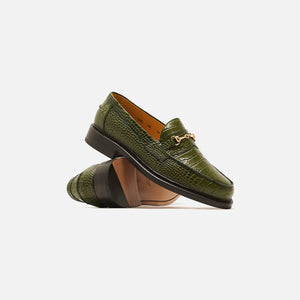 Blackstock & Weber The Mason Horse Bit Loafer - Green Croc 1