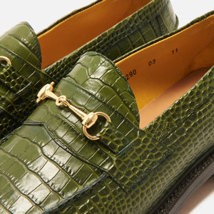 Blackstock & Weber The Mason Horse Bit Loafer - Green Croc 3