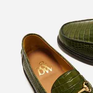 Blackstock & Weber The Mason Horse Bit Loafer - Green Croc 4