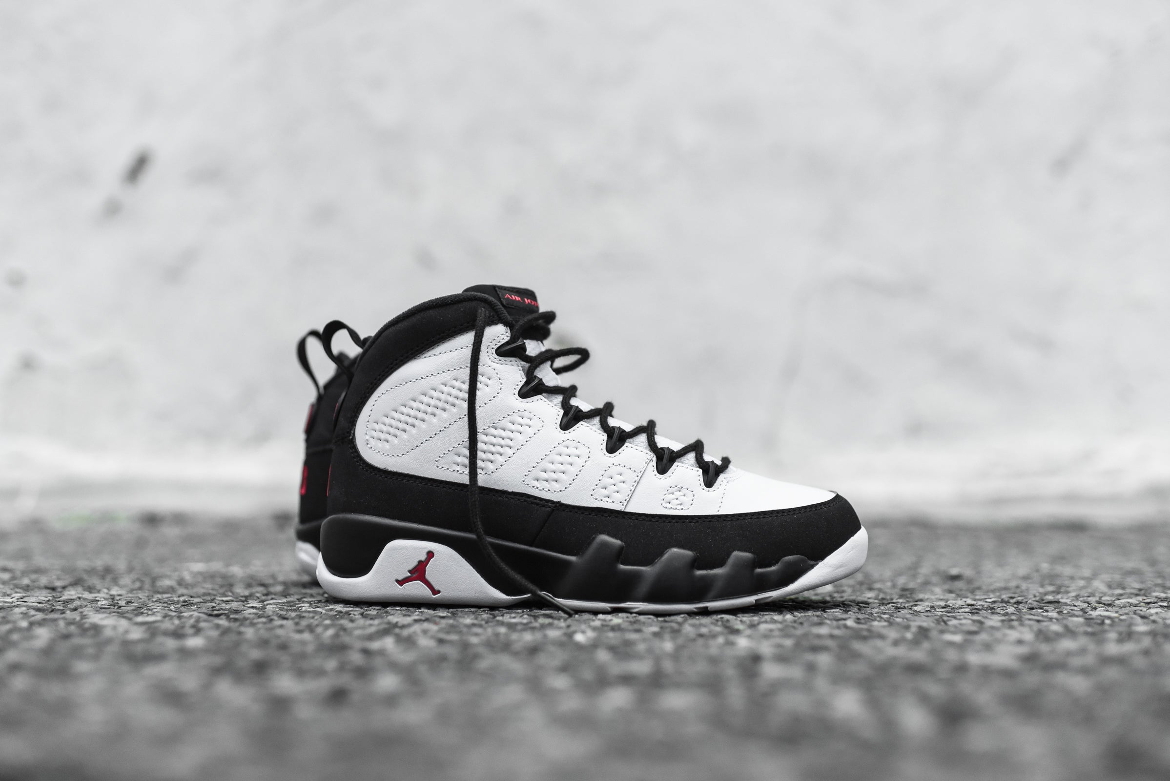 jordan 9 white black red