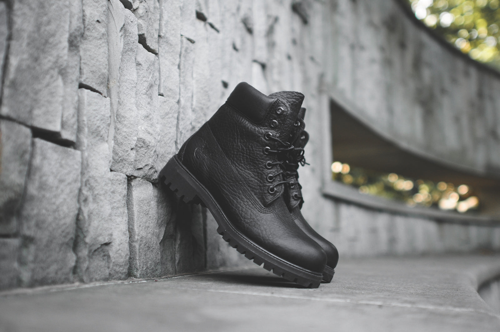 black leather timberlands