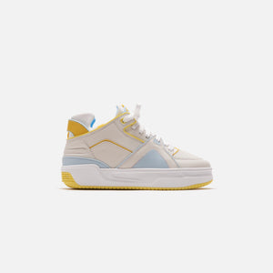 Just Don JD2 Tennis Courtside Mid - Off White / Yellow / Light Blue 3