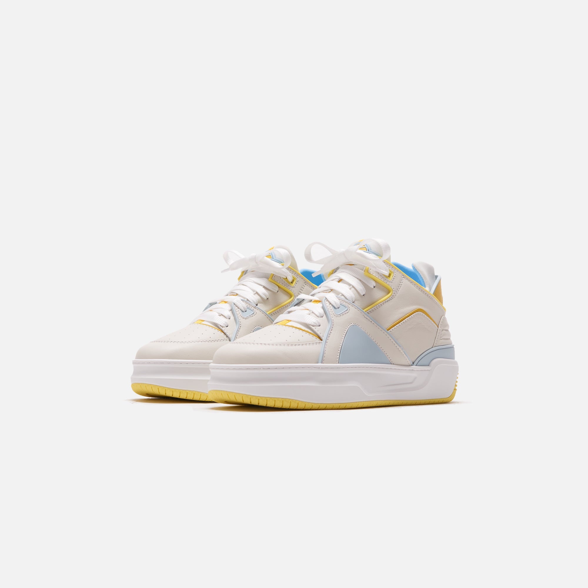 Just Don JD2 Tennis Courtside Mid - Off White / Yellow / Light Blue – Kith