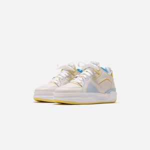 Just Don JD2 Tennis Courtside Mid - Off White / Yellow / Light Blue 1