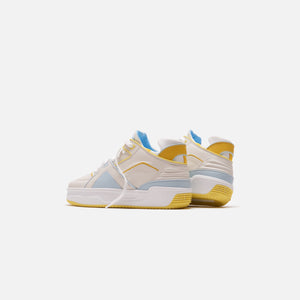 Just Don JD2 Tennis Courtside Mid - Off White / Yellow / Light Blue 2