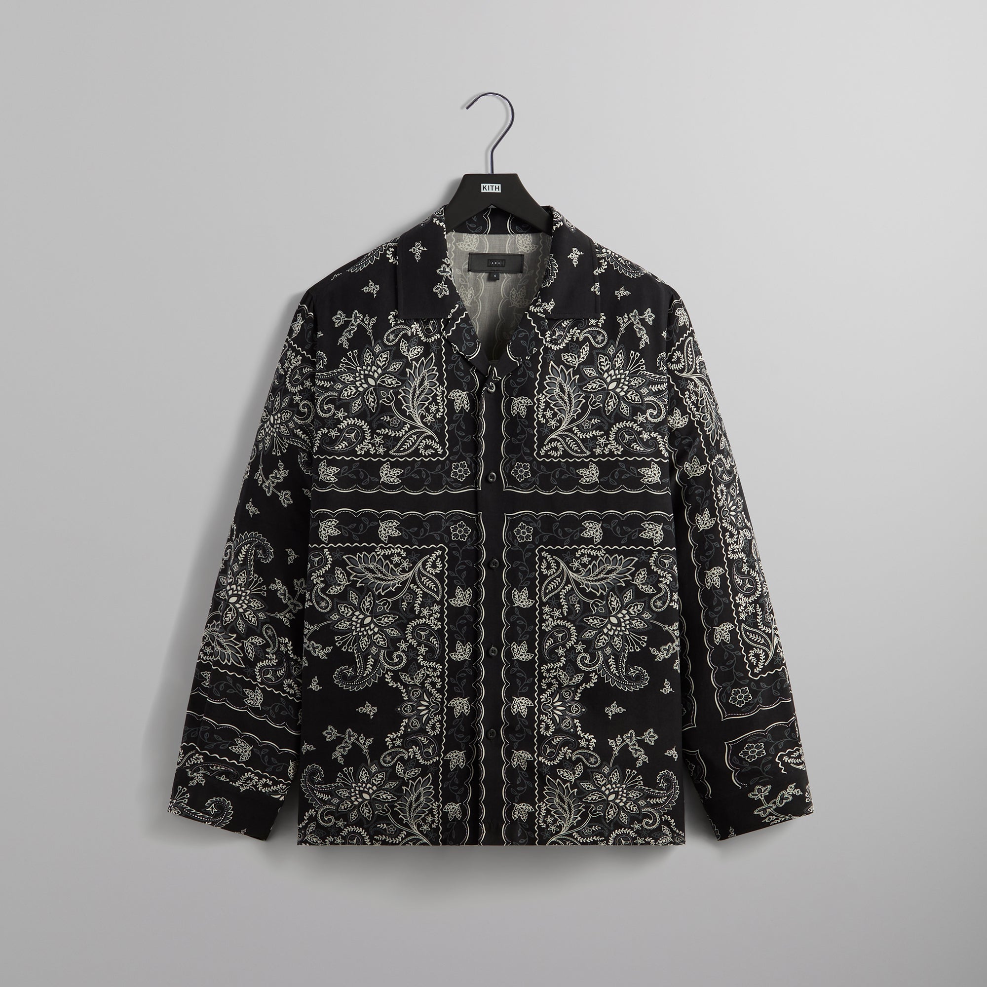 Kith Vintage Floral Bandana Long Sleeve Thompson Shirt - Black