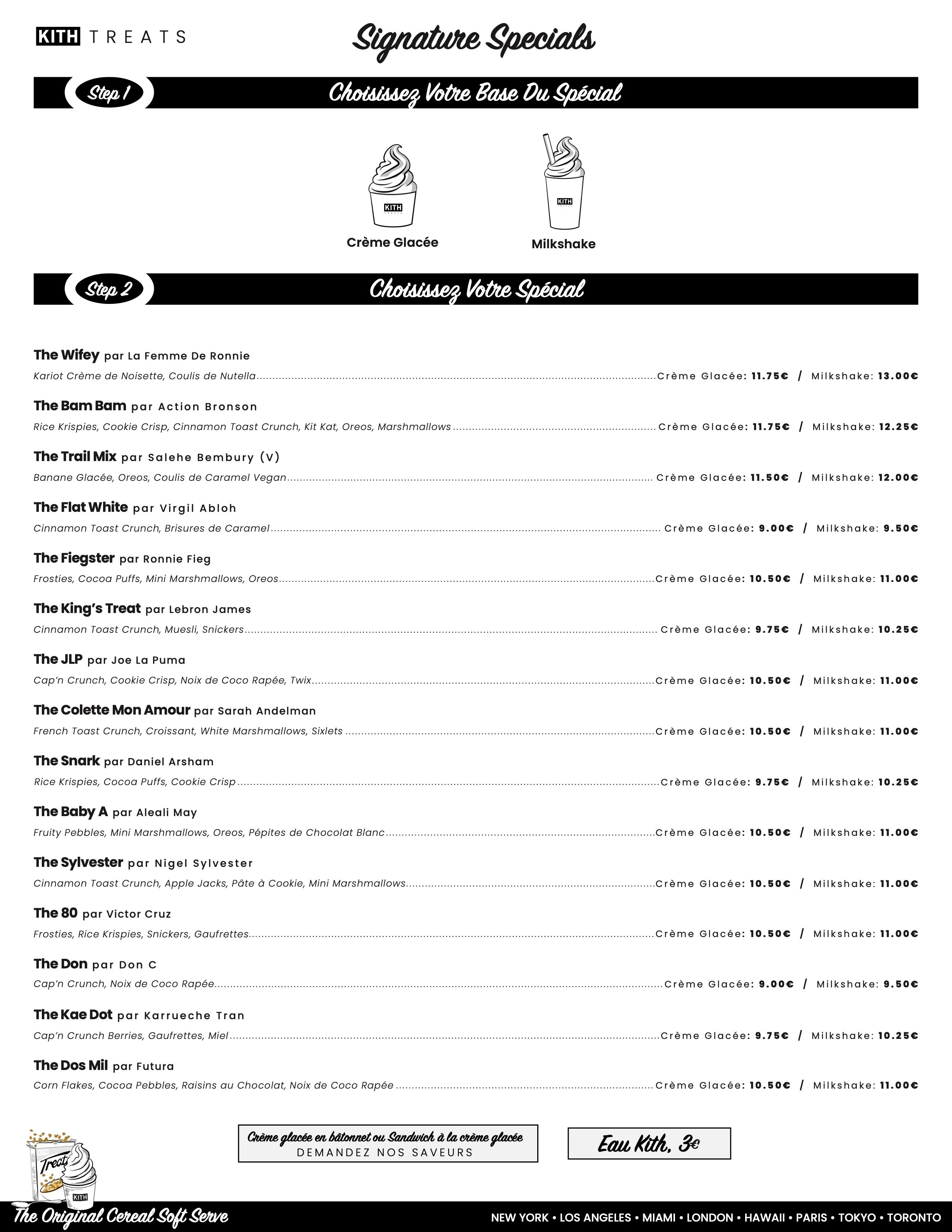 Treats Paris Menu