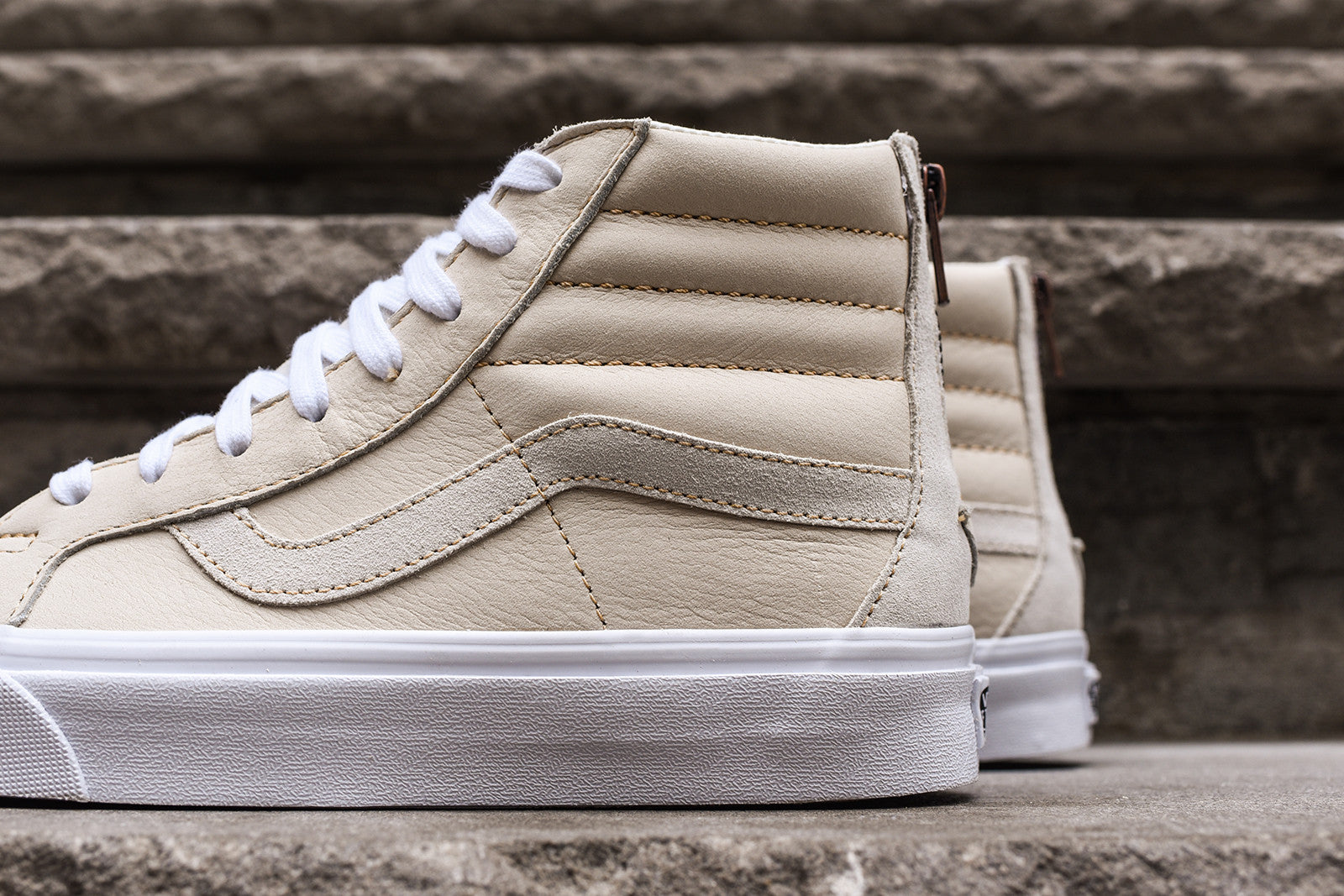 vans sk8 hi cream leather