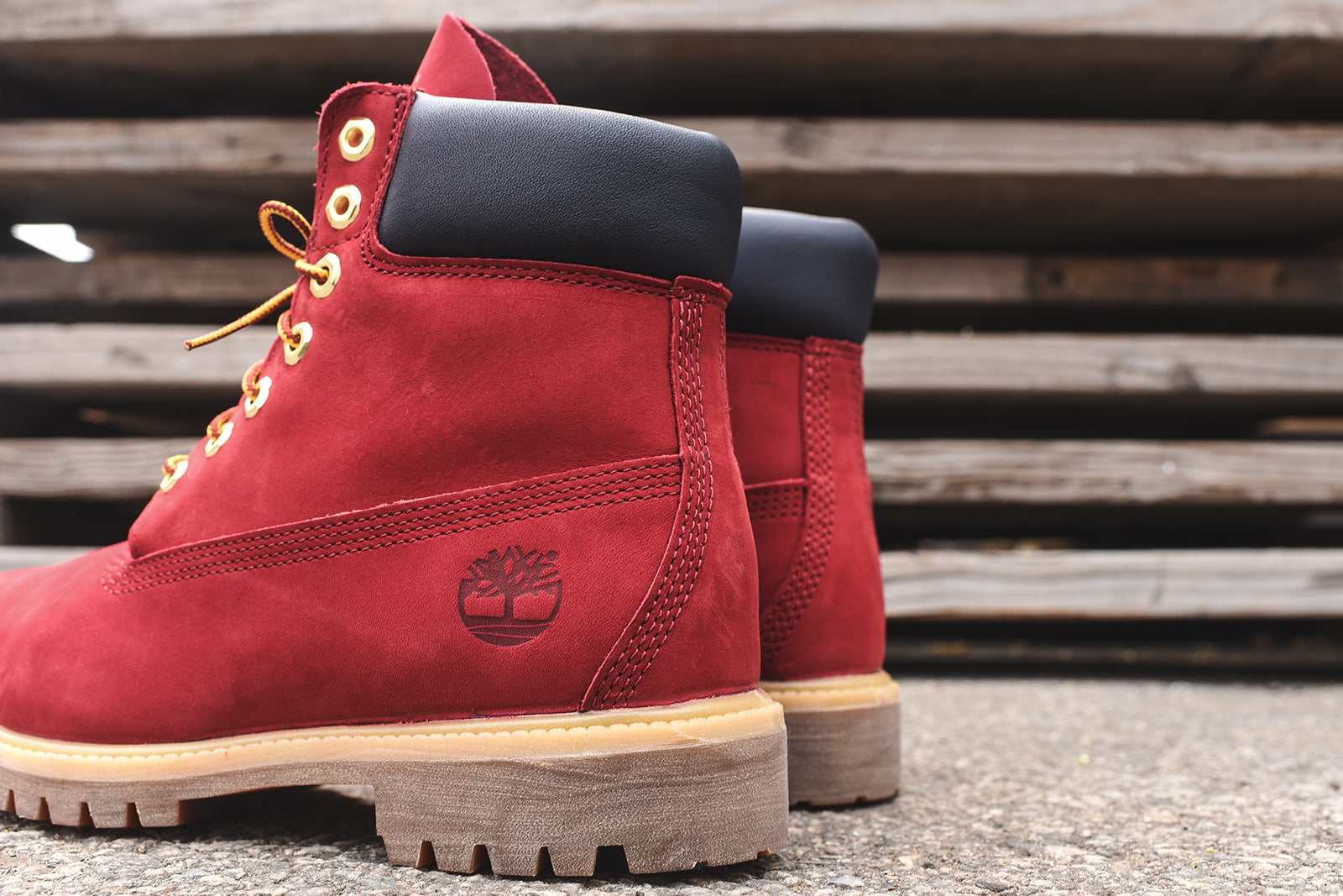 patriotic red timberlands