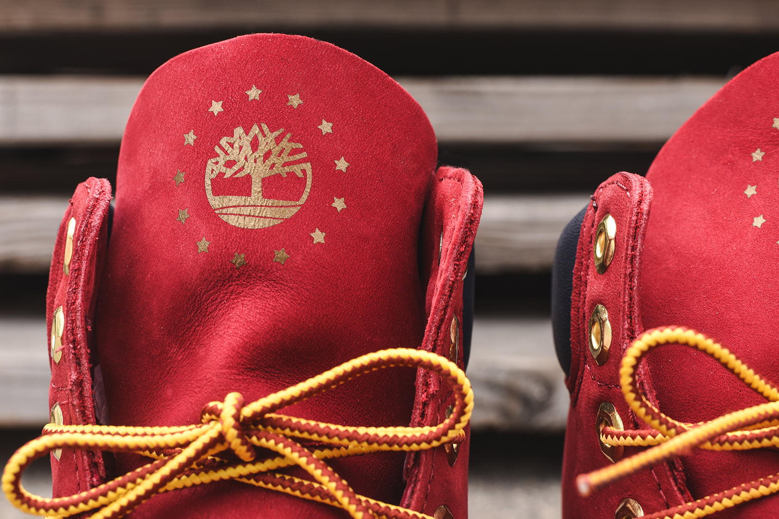 patriotic red timberlands