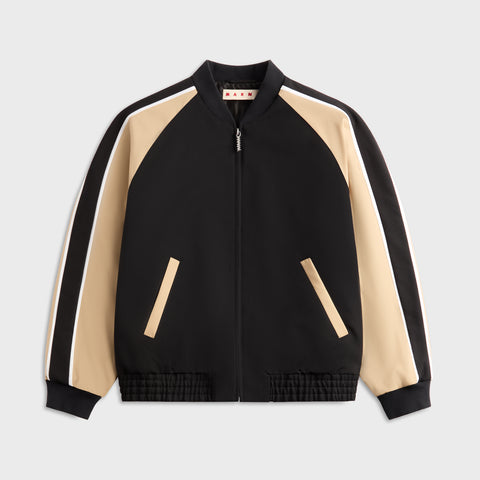 Marni Wool Raglan Sleeve Bomber Jacket - Black