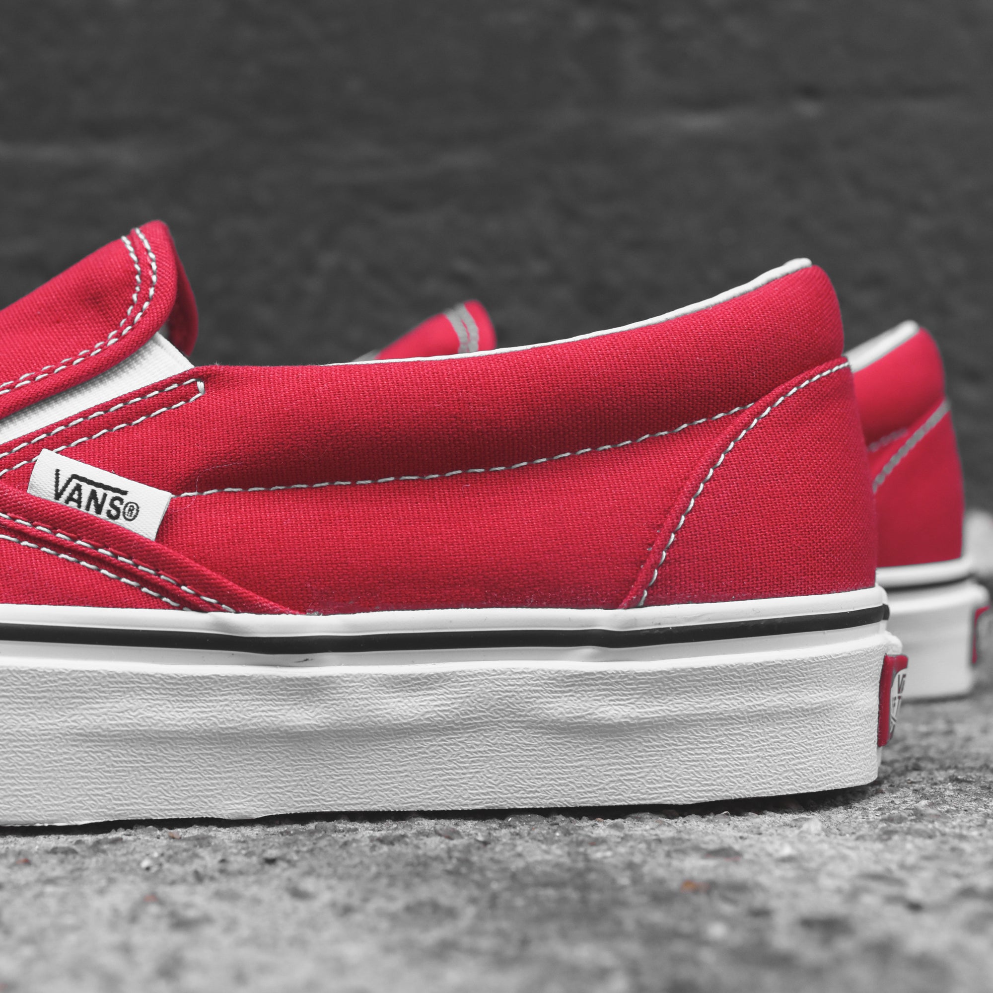 vans classic slip on racing red checkerboard flame