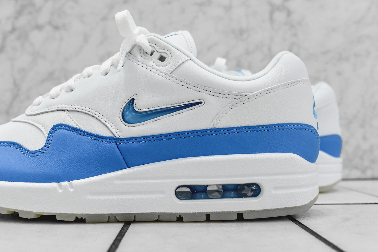 Nike Air Max 1 Premium Jewel 'White & University Blue' Release Date. Nike  SNKRS