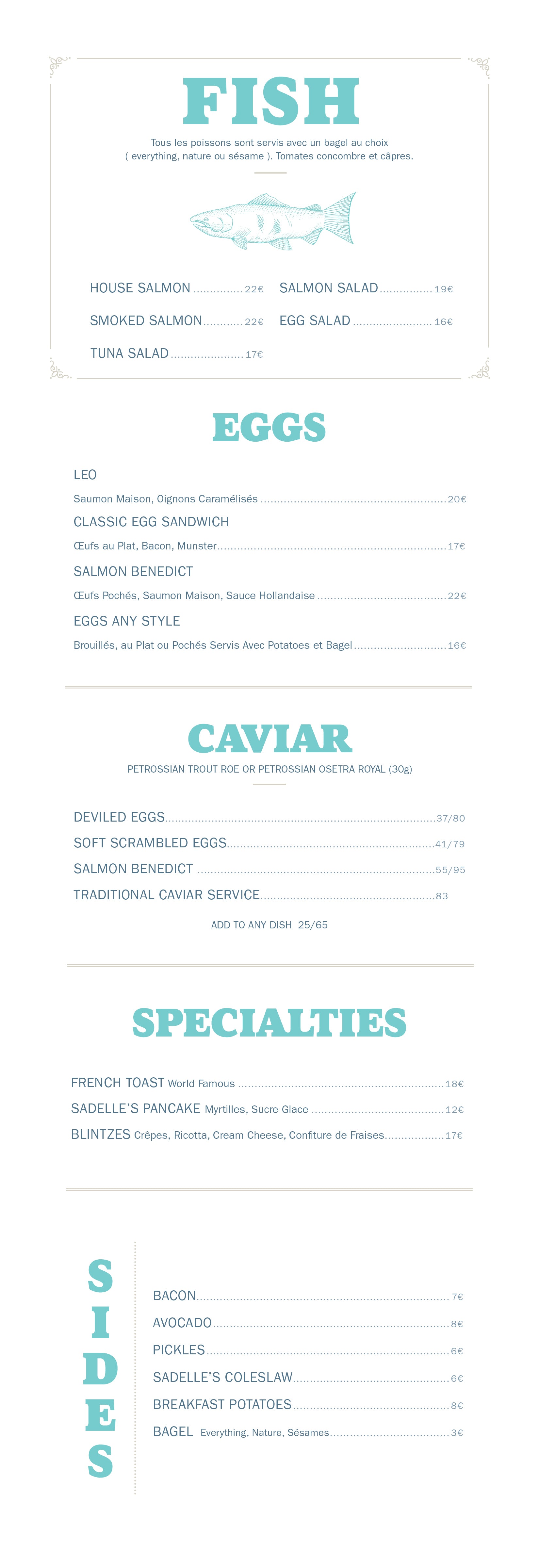 Sadelle's Menu – Kith Canada