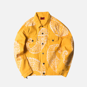 yellow trucker jacket