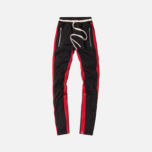 fear of god track pants black red