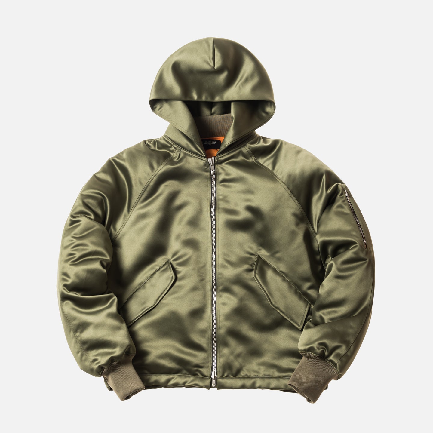 Fear of God 5th Collection Satin Hooded Bomber - Sage – Kith