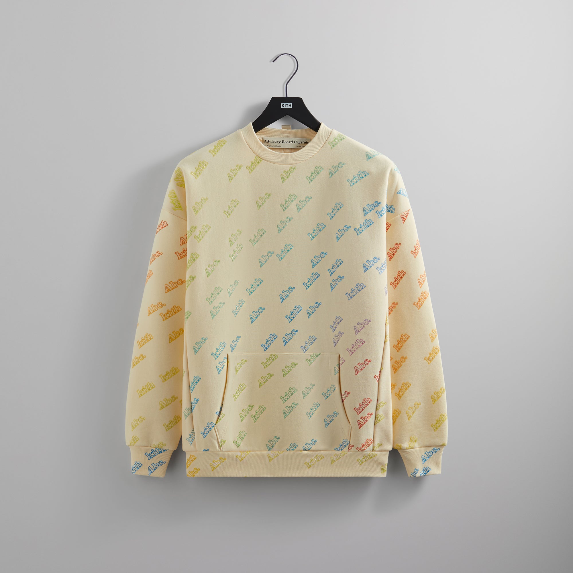 Kith for Advisory Board Crystals Rainbow Print Crewneck - Cream