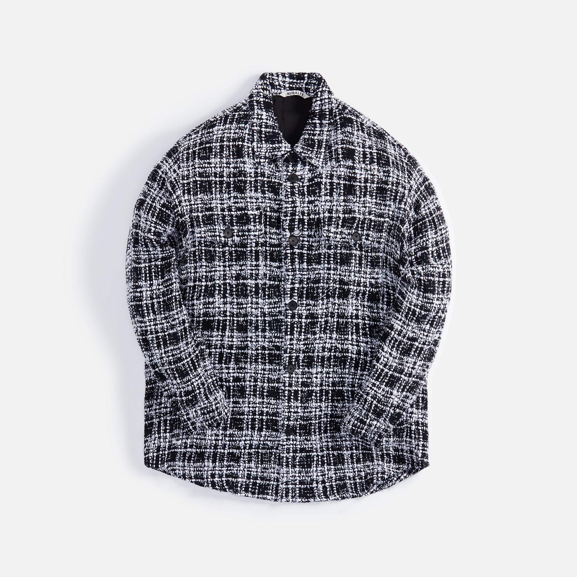 Auralee Homespun Summer Tweed Shirts - White / Black