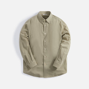 Auralee Hard Twist Wool Viyella Shirts - Light Khaki – Kith