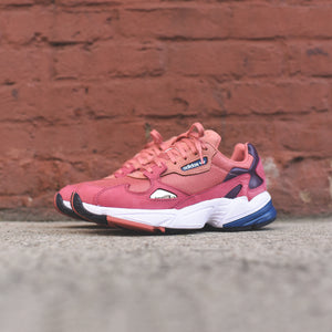 adidas originals falcon trainers in blue and pink