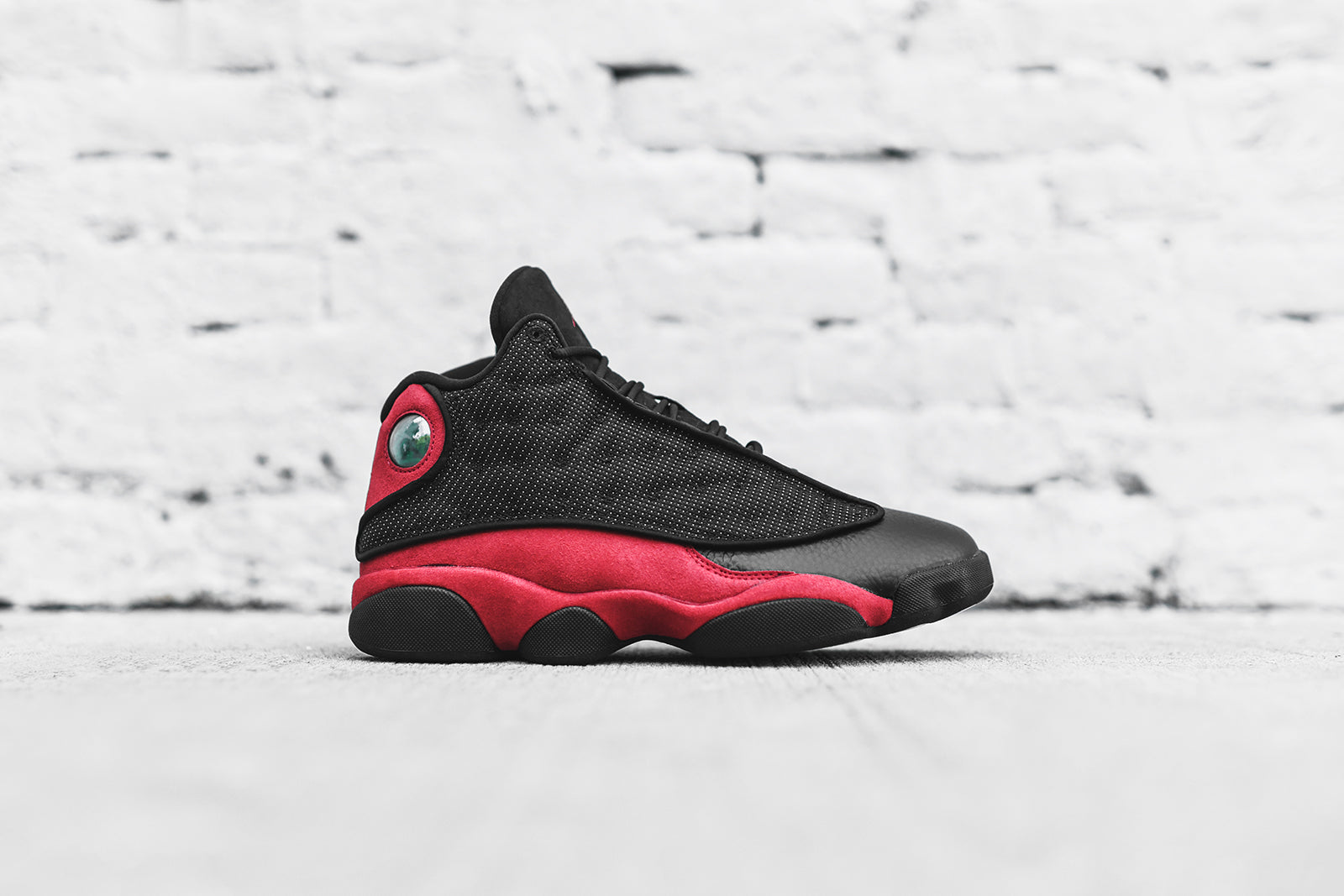 nike gs air jordan 13 retro black red white kith