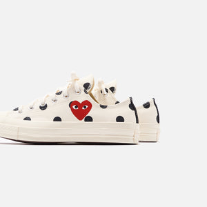 cdg x converse low white