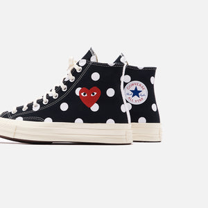 comme des garcons converse high top polka dot