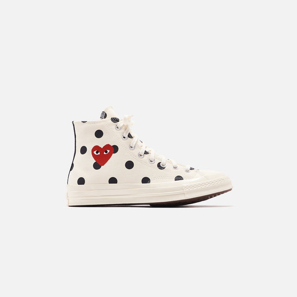 converse comme des garcons polka dot