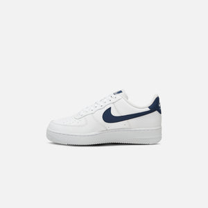 navy and white air force ones