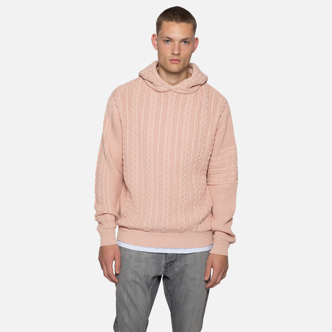 Kith x Ones Stroke Cable Knit Hoodie - Washed Pink – Kith NYC