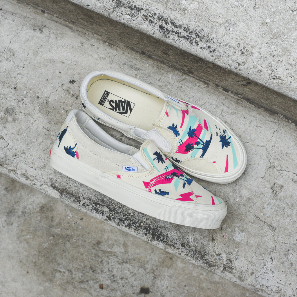 vans slip on palm tree