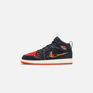 Nike Air Jordan Pre-School 1 Mid SE - Black / Chile Red / Sail