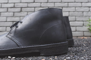 clarks desert boots black leather