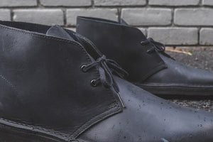 clarks desert boots black leather