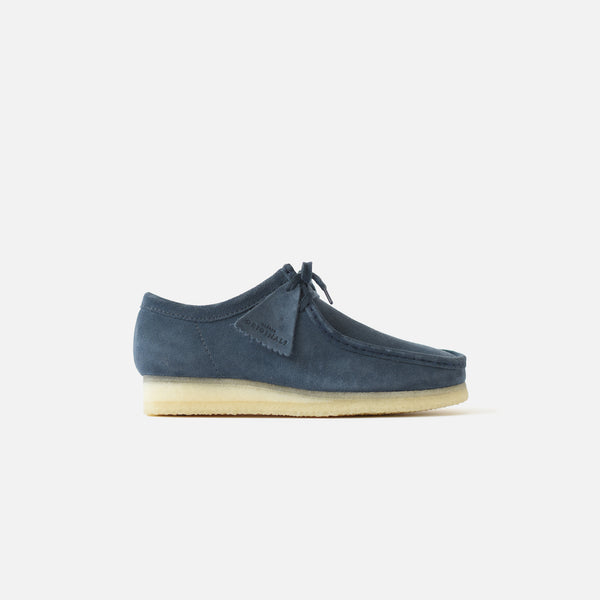 blue clarks wallabees