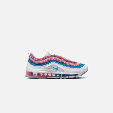 Nike Grade School Air Max 97 SE - White / Blue / Active Fusc Kith