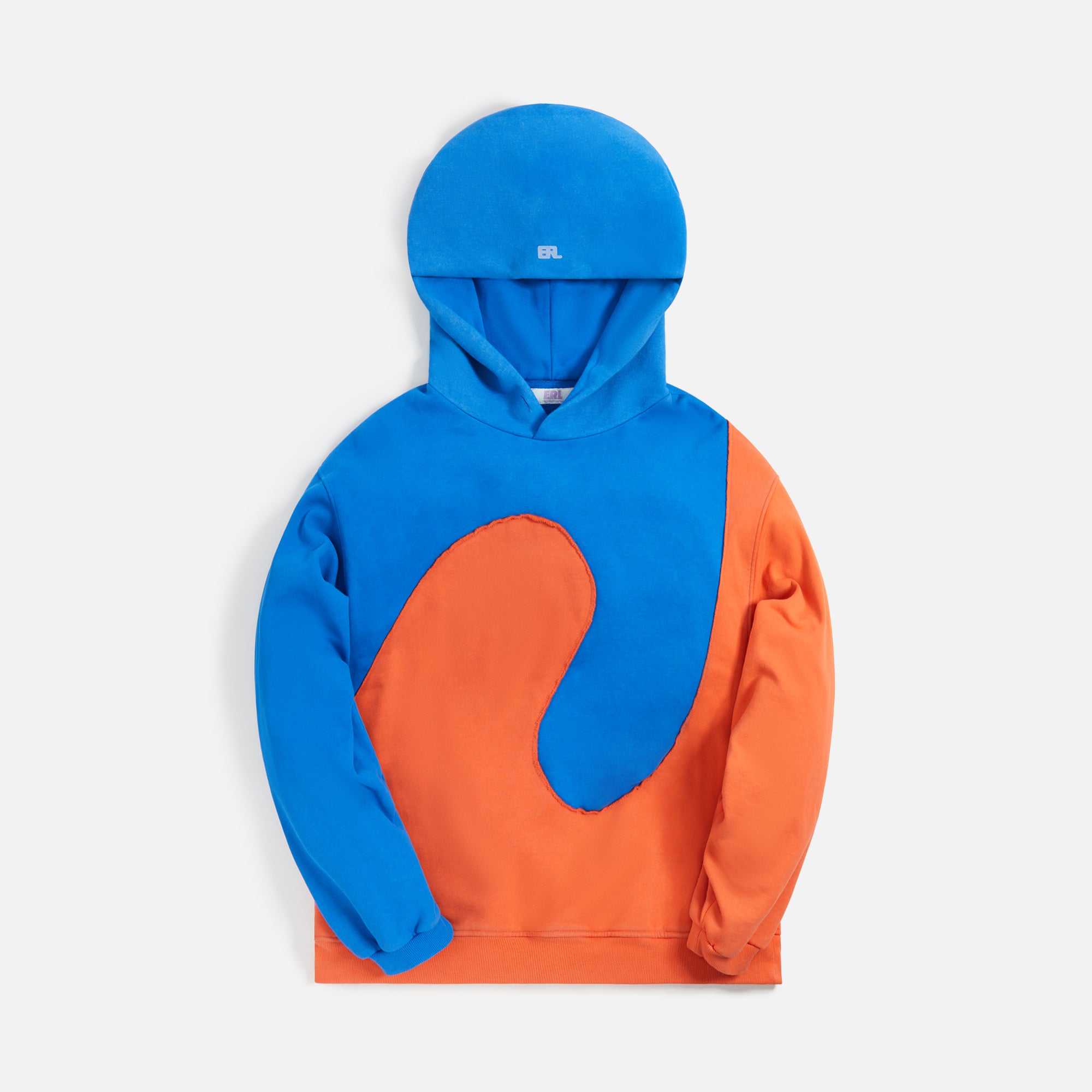 ERL Unisex Swirl Fleece Hoodie Jersey - Blue / Orange