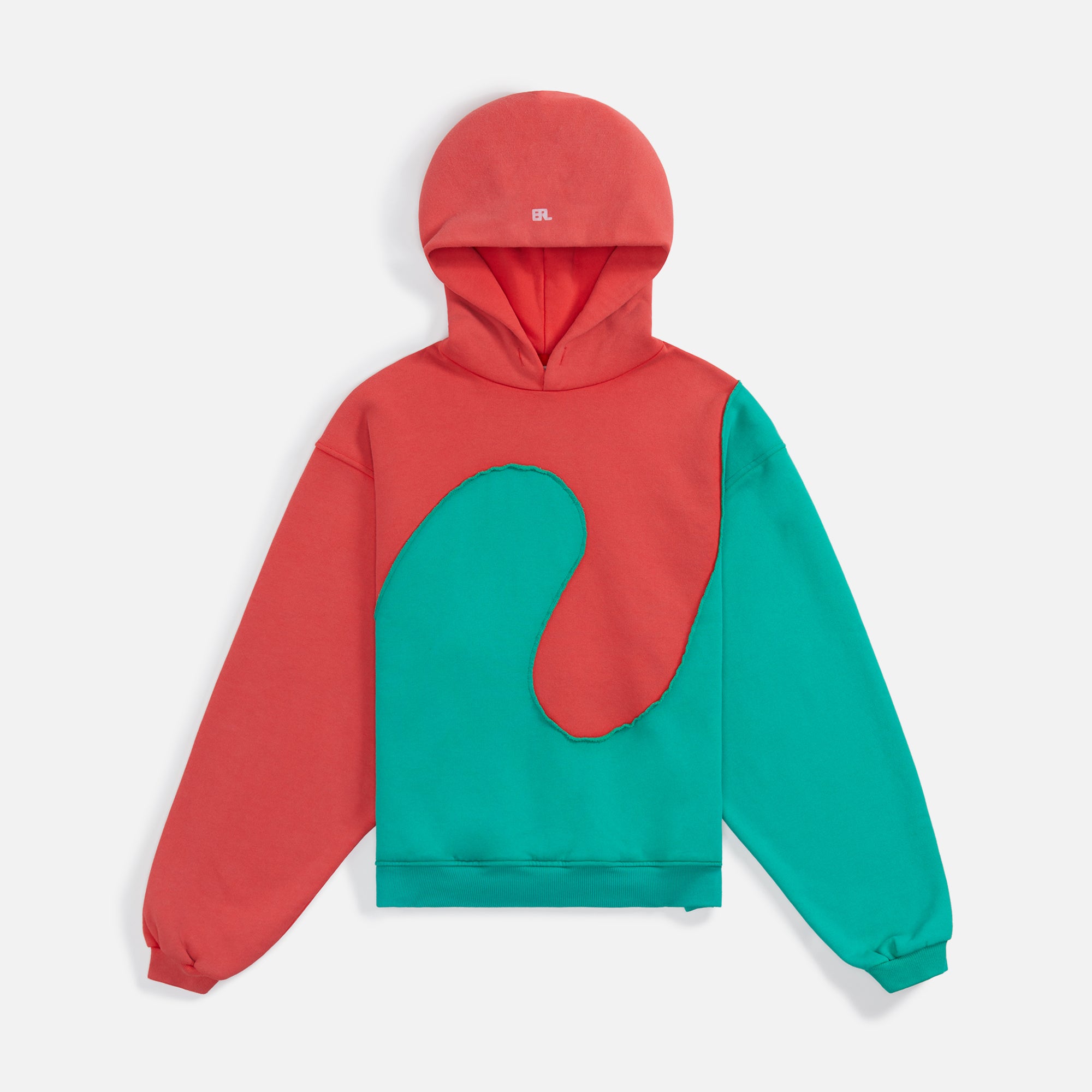 ERL Swirl Fleece Hoodie - Red Green