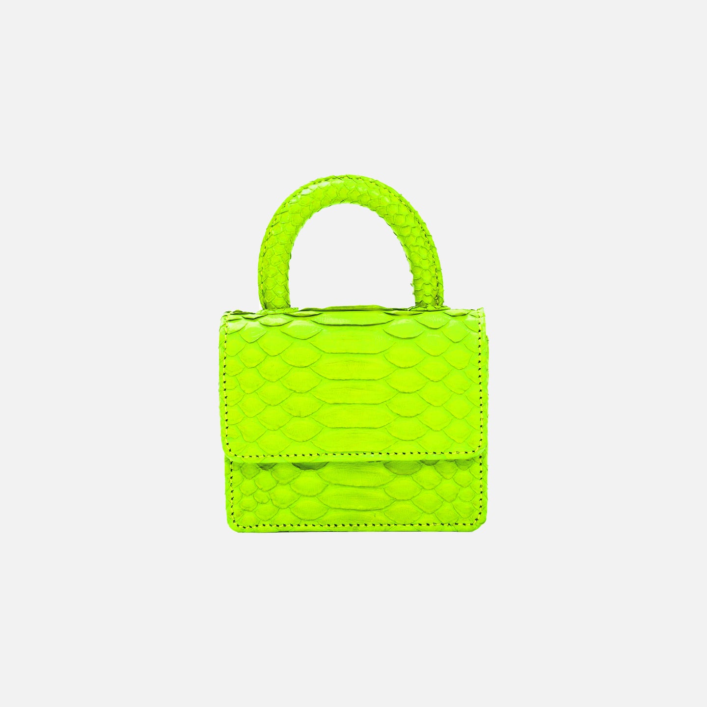 Gelareh Mizrahi Mico Mini Python Top Handle Bag - Neon Green – Kith