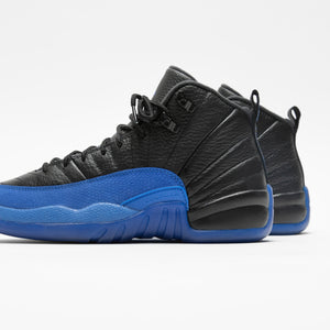 jordan 12 black and blue grade school