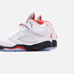 jordan retro 5 true white fire red black