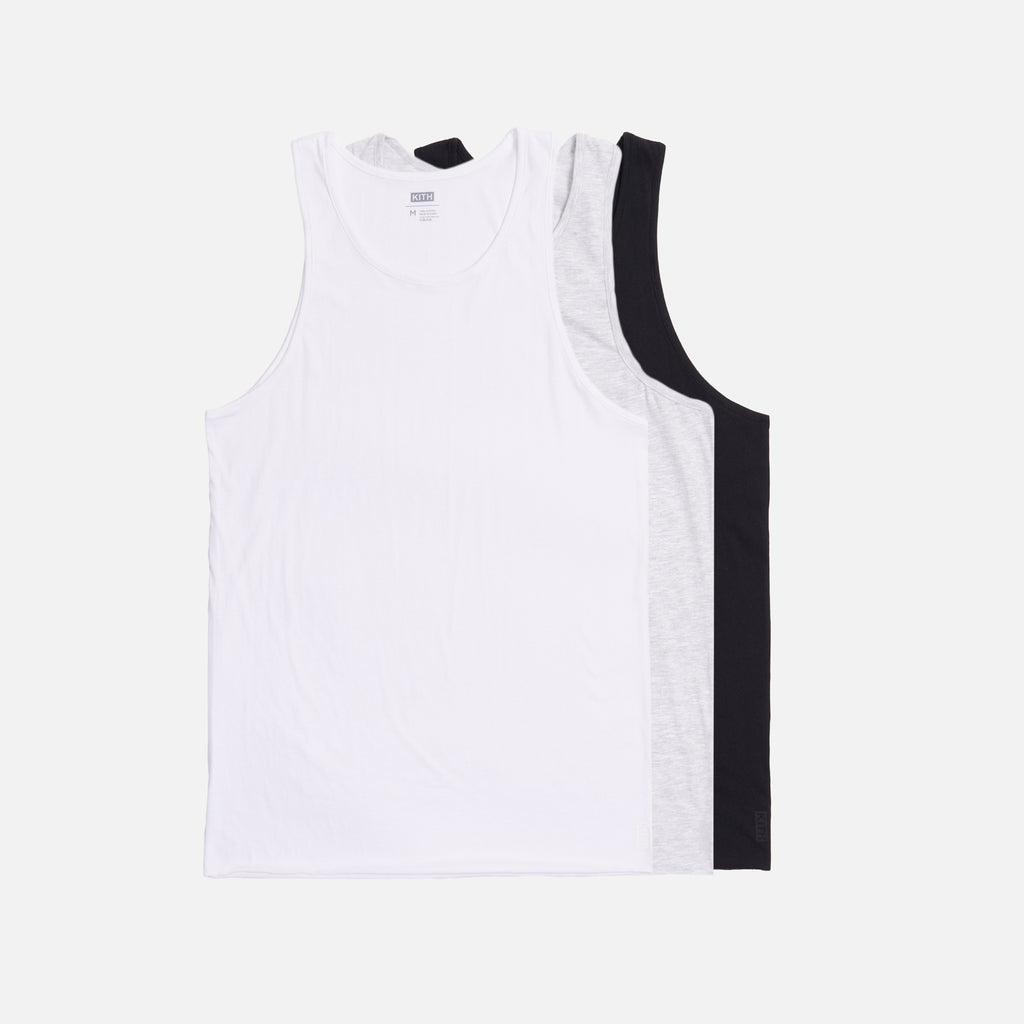 Kith Tank 3-Pack - White / Light Heather Grey / Black