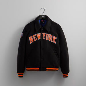 Kith New York Knicks Leather Varsity Jacket Sandrift | islamiyyat.com