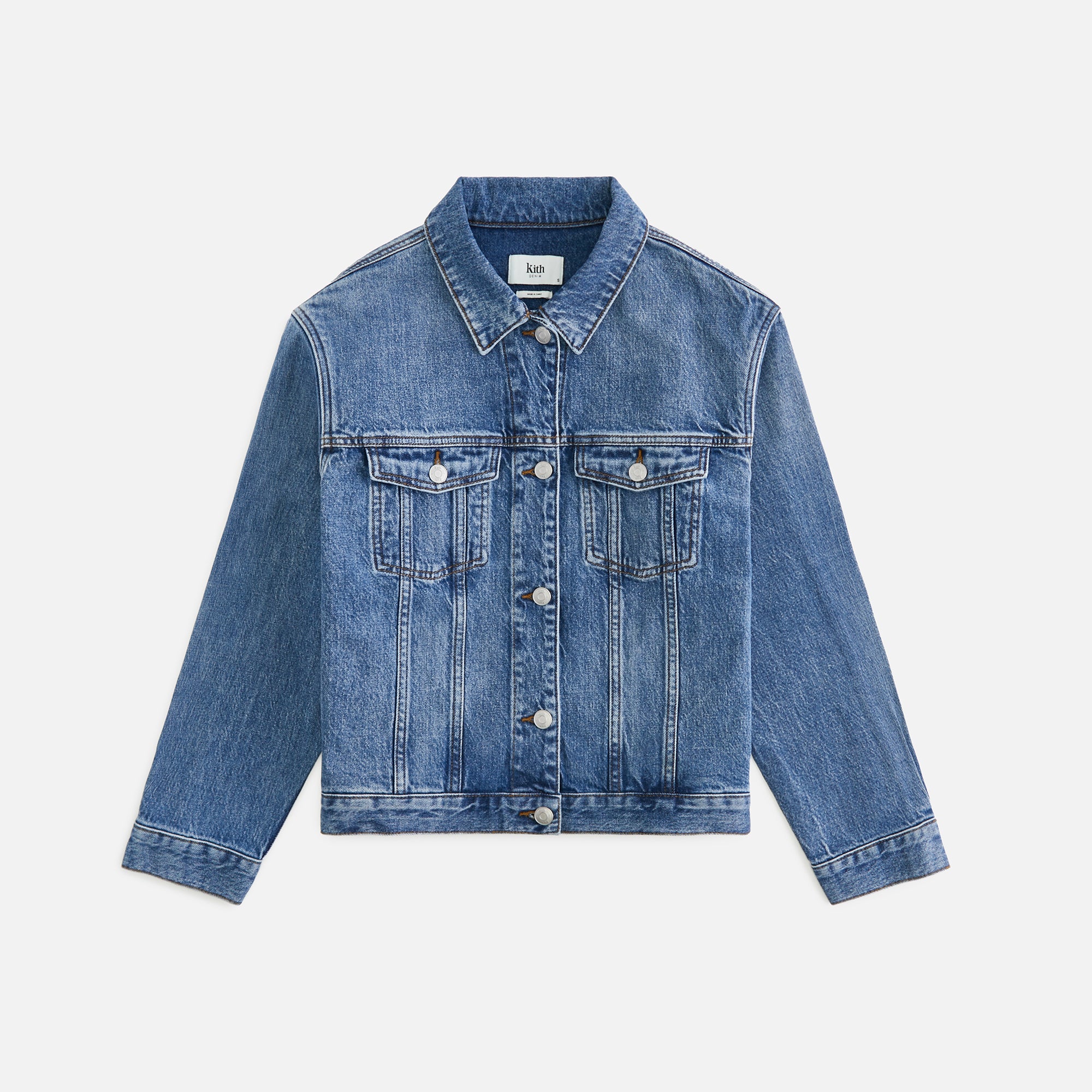 Kith Women Emerson Trucker Jacket - Stoerm Mid Wash